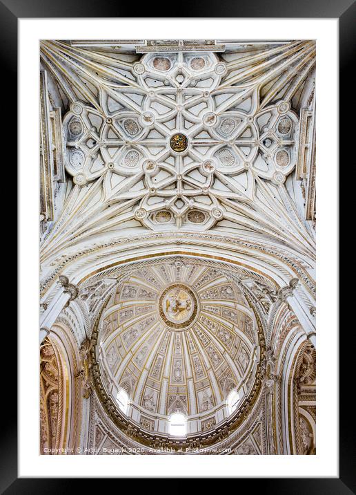 Mezquita Cathedral Ceilings in Cordoba Framed Mounted Print by Artur Bogacki