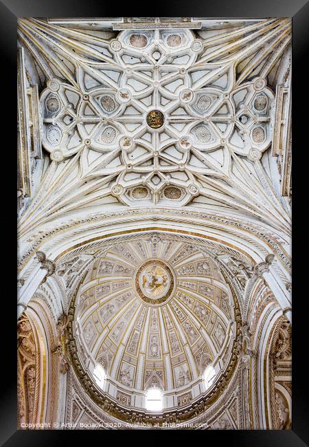 Mezquita Cathedral Ceilings in Cordoba Framed Print by Artur Bogacki