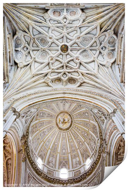 Mezquita Cathedral Ceilings in Cordoba Print by Artur Bogacki