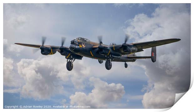 Lancaster at Biggin Hill in 2018 Print by Adrian Rowley