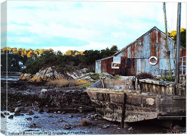 Boat House Hidden island,Anglesey Canvas Print by Amy Knight