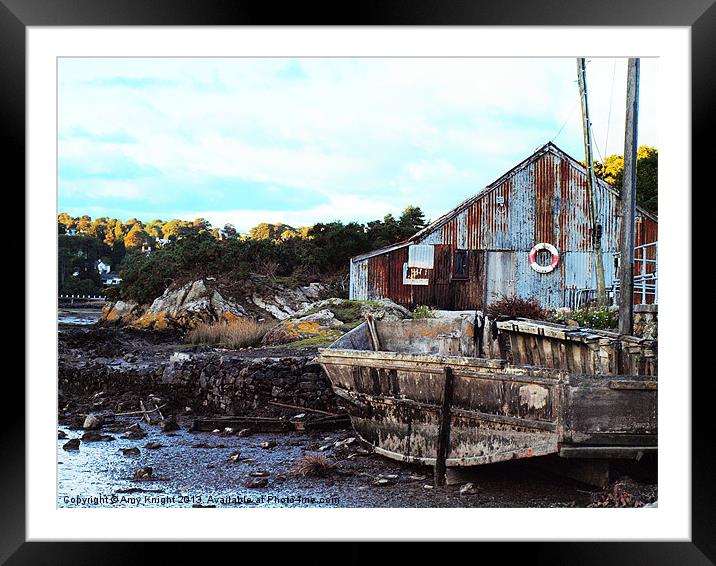 Boat House Hidden island,Anglesey Framed Mounted Print by Amy Knight