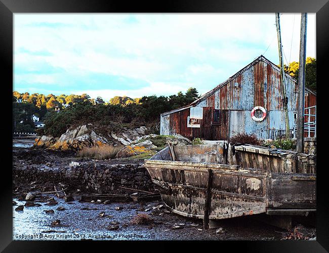 Boat House Hidden island,Anglesey Framed Print by Amy Knight
