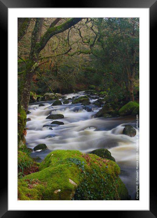 River at Dewerstone Framed Mounted Print by Stewart Moore