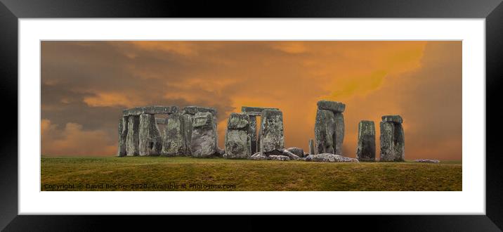 Stonehenge Framed Mounted Print by David Belcher