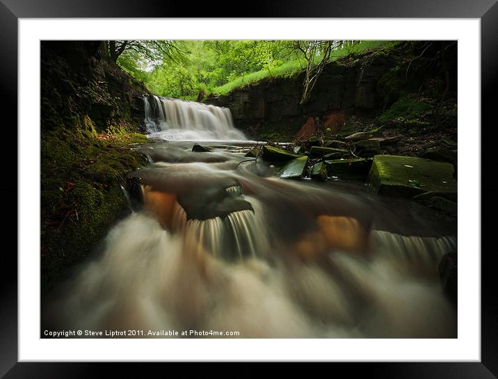 'Rocky Brook' Waterfall Framed Mounted Print by Steve Liptrot