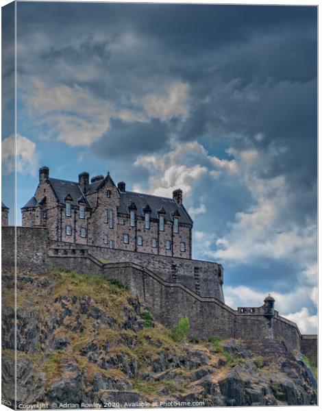 Majestic Edinburgh Castle at Sunset Canvas Print by Adrian Rowley
