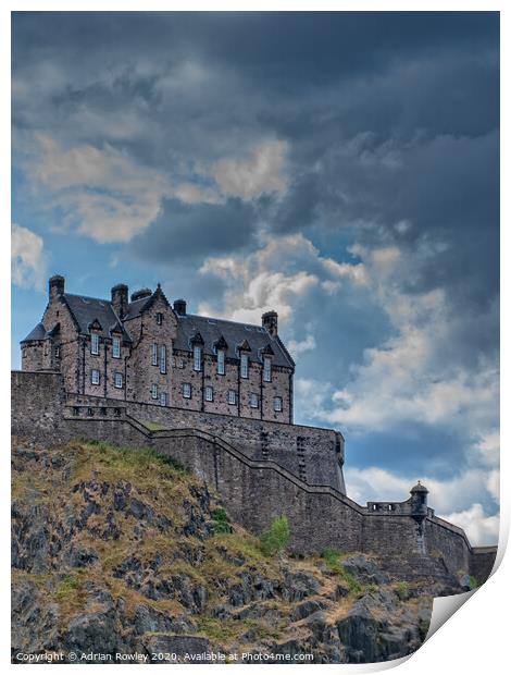 Majestic Edinburgh Castle at Sunset Print by Adrian Rowley