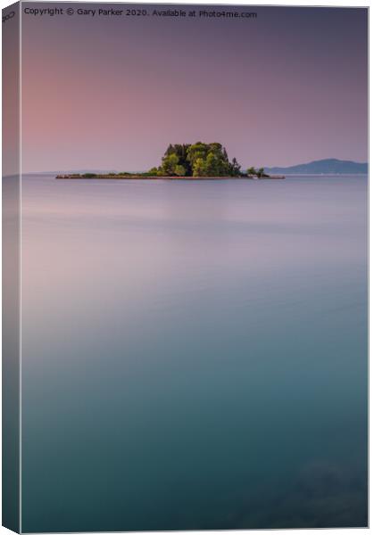 Mouse Island, Corfu, Greece, at sunrise Canvas Print by Gary Parker