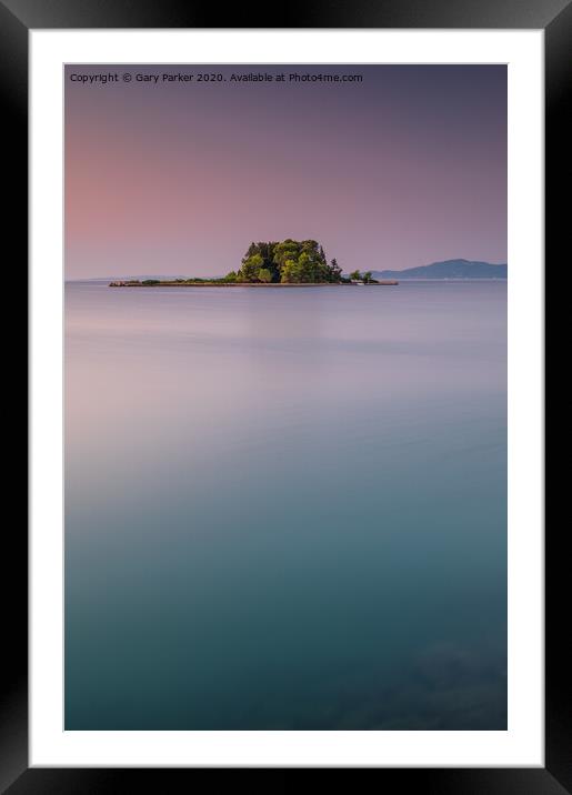 Mouse Island, Corfu, Greece, at sunrise Framed Mounted Print by Gary Parker