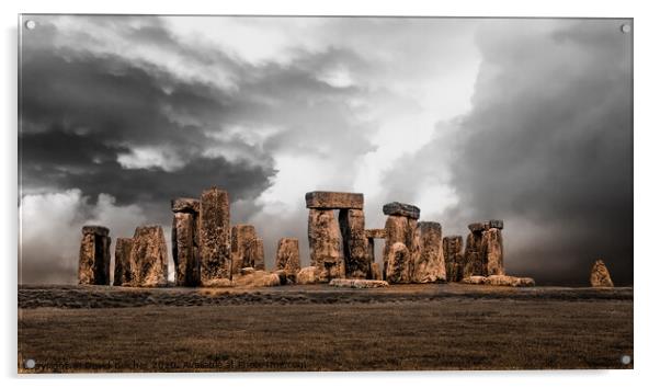  Stonehenge Acrylic by David Belcher