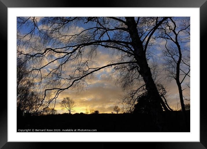 Winter Sunset Thurstaston Common Framed Mounted Print by Bernard Rose Photography