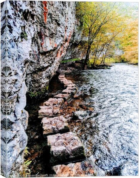 Stepping Stones over Cheedale Canvas Print by Samantha Smith