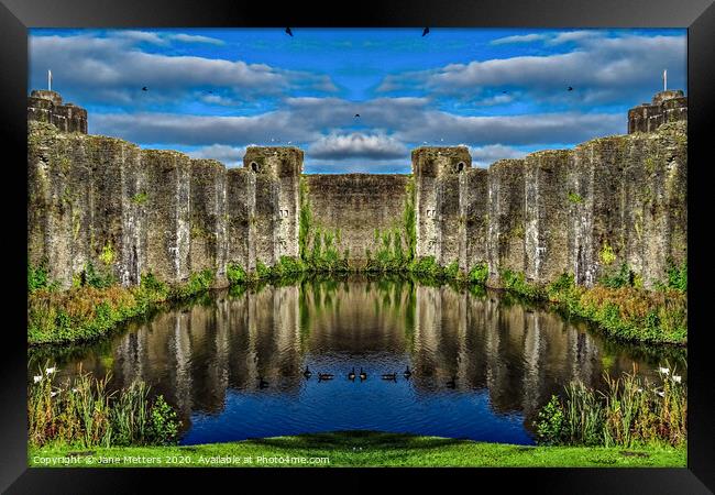 Castle in Caerphilly  Framed Print by Jane Metters