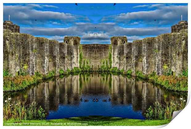 Castle in Caerphilly  Print by Jane Metters