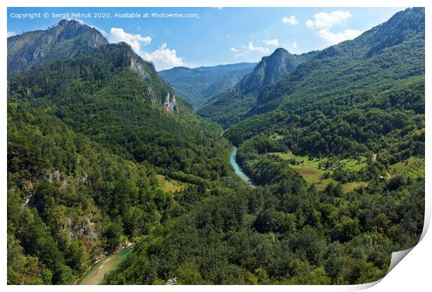 Beautiful view of the valley in the mountains of Montenegro Print by Sergii Petruk
