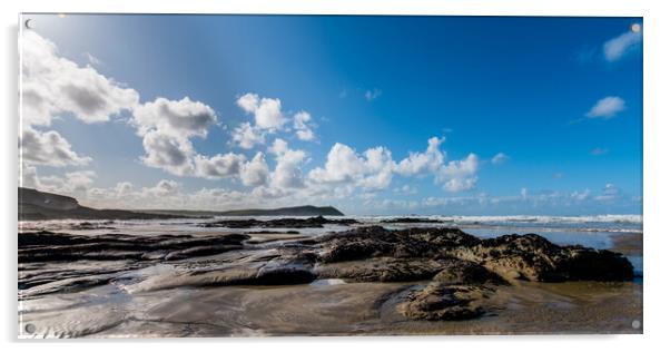 Baby Bay Polzeath Acrylic by David Wilkins