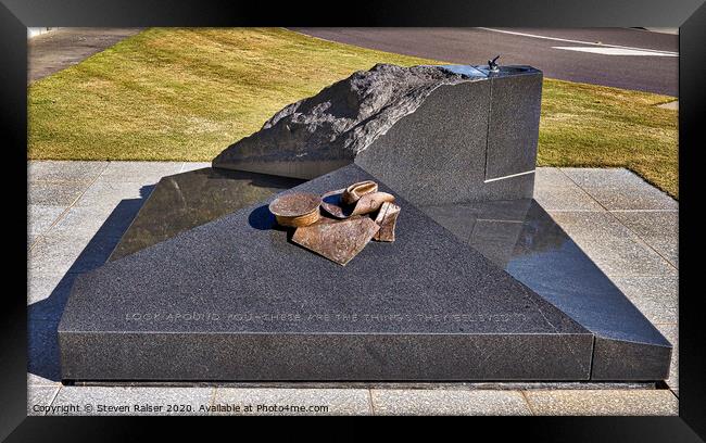 Canberra Veterans Statue Framed Print by Steven Ralser