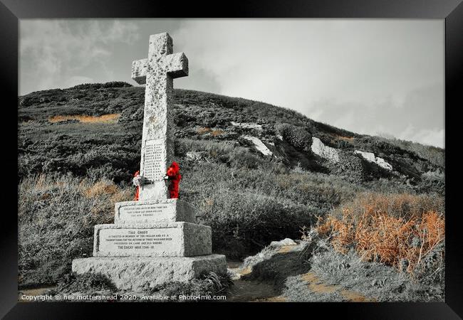Polperro War Memorial, Cornwall. Framed Print by Neil Mottershead