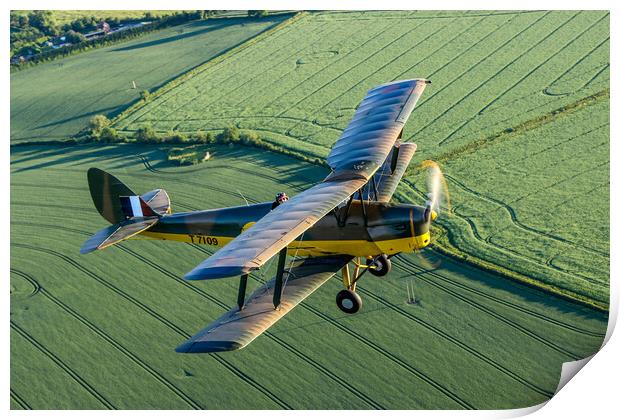 Tiger Moth Air to Air Print by Oxon Images
