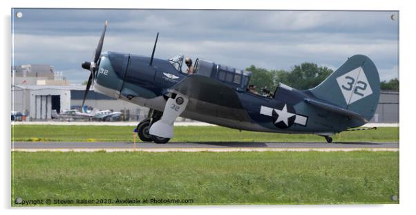 Curtiss Helldiver  Acrylic by Steven Ralser