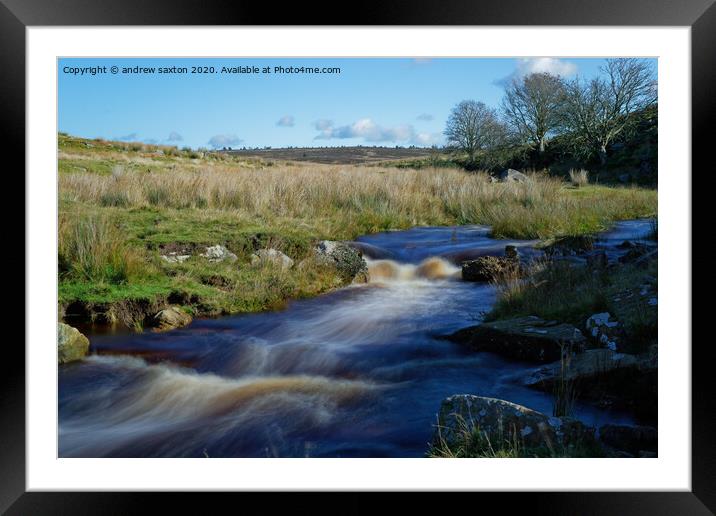 WATERS FLOWING Framed Mounted Print by andrew saxton