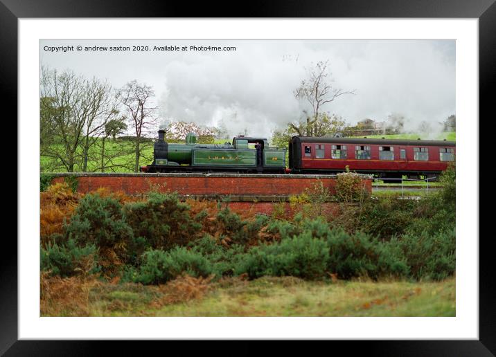 PUFFING ALONG Framed Mounted Print by andrew saxton