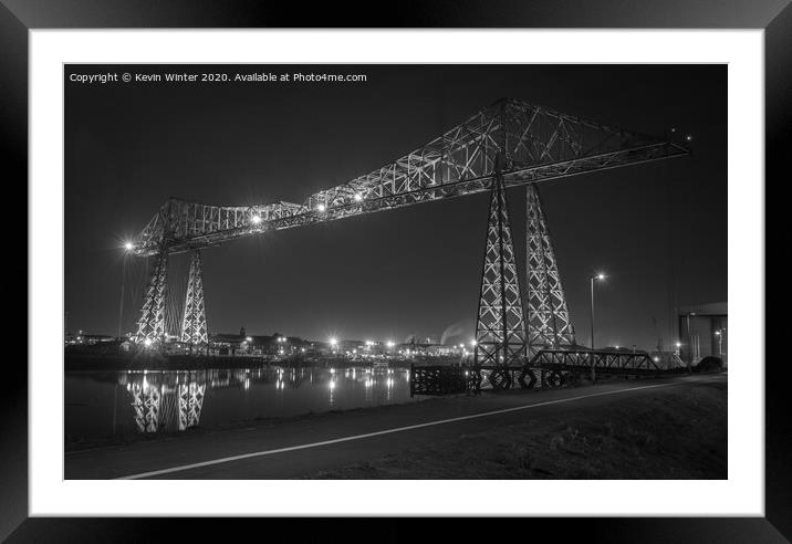 Tees Transporter black and White Framed Mounted Print by Kevin Winter