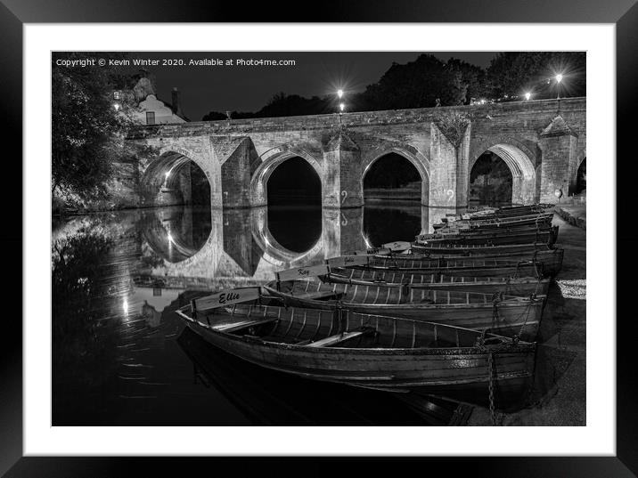 Rowboats by Old Elvet Framed Mounted Print by Kevin Winter