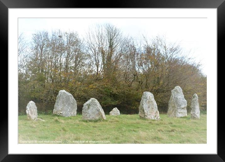 Duloe Stone Circle. Cornwall. Framed Mounted Print by Neil Mottershead