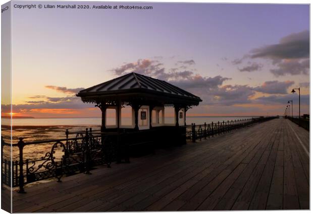 Sunset over Ryde Pier  Canvas Print by Lilian Marshall