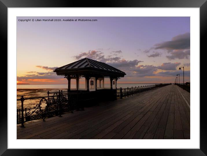 Sunset over Ryde Pier  Framed Mounted Print by Lilian Marshall