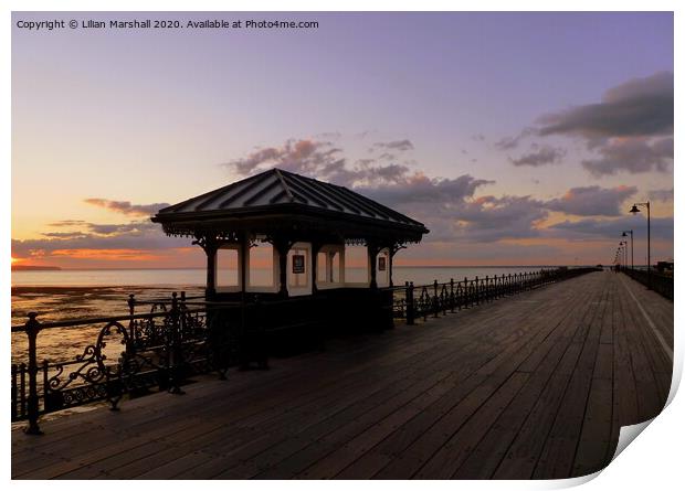 Sunset over Ryde Pier  Print by Lilian Marshall