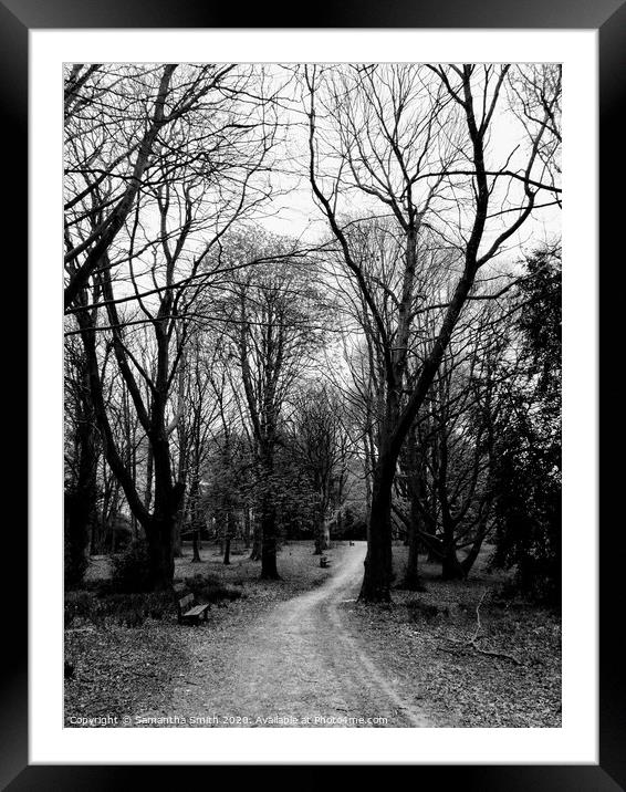 Shipley Park in moody Black and White Framed Mounted Print by Samantha Smith