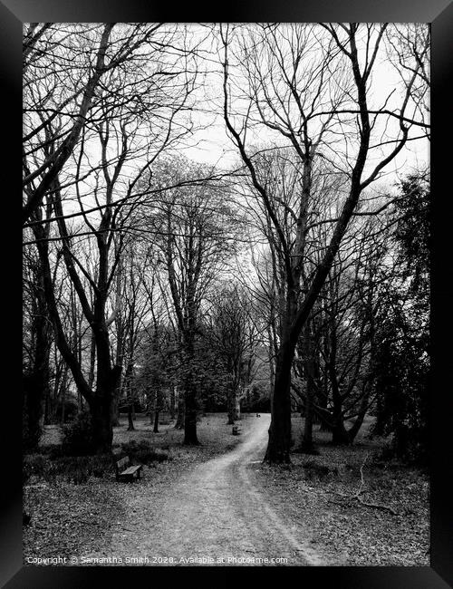 Shipley Park in moody Black and White Framed Print by Samantha Smith