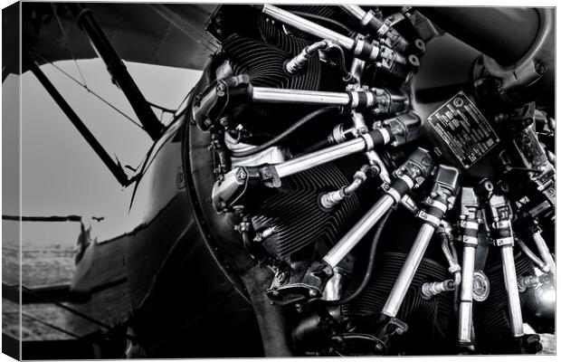 Boeing Stearman Lycoming Radial Engine Canvas Print by Oxon Images