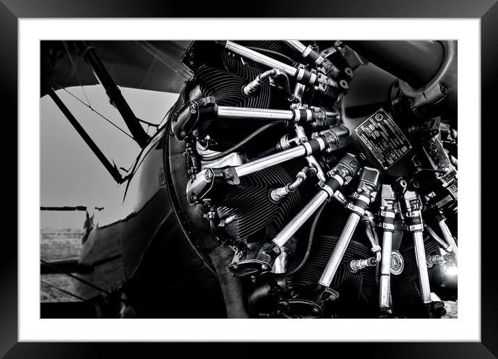 Boeing Stearman Lycoming Radial Engine Framed Mounted Print by Oxon Images