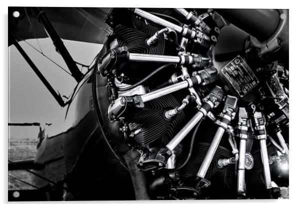 Boeing Stearman Lycoming Radial Engine Acrylic by Oxon Images