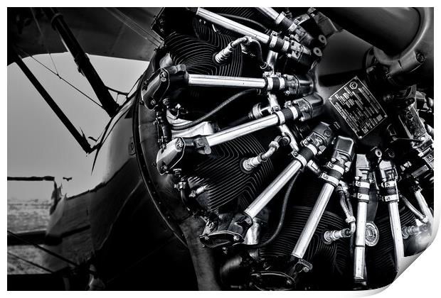 Boeing Stearman Lycoming Radial Engine Print by Oxon Images