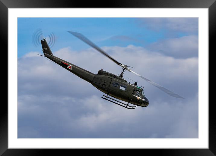 Huey Helicopter Framed Mounted Print by J Biggadike