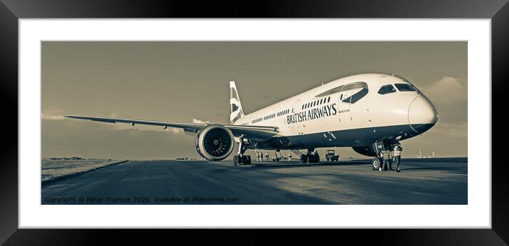 British Airways G-ZBJE Boeing 787 on the Apron Car Framed Mounted Print by Peter Thomas