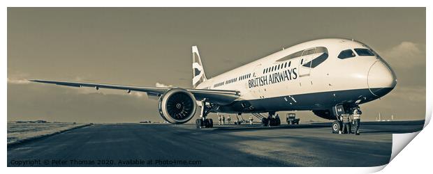 British Airways G-ZBJE Boeing 787 on the Apron Car Print by Peter Thomas