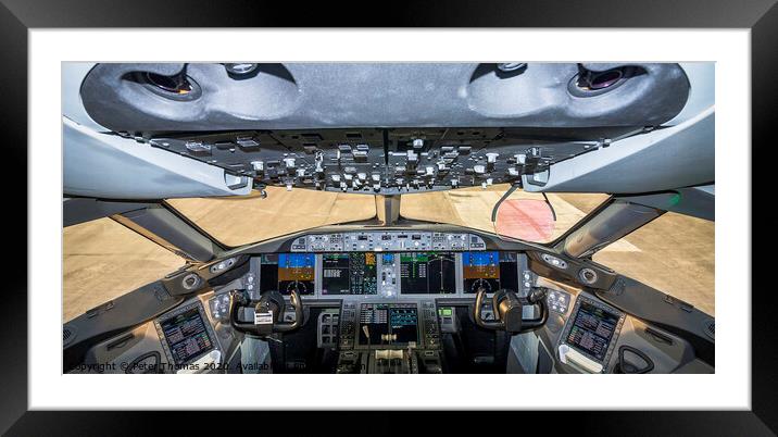 THe Flightdeck Boeing 787-8 Framed Mounted Print by Peter Thomas