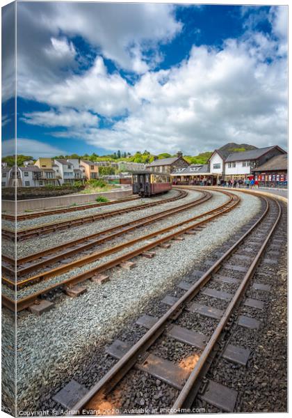 Porthmadog Railway Station Wales Canvas Print by Adrian Evans