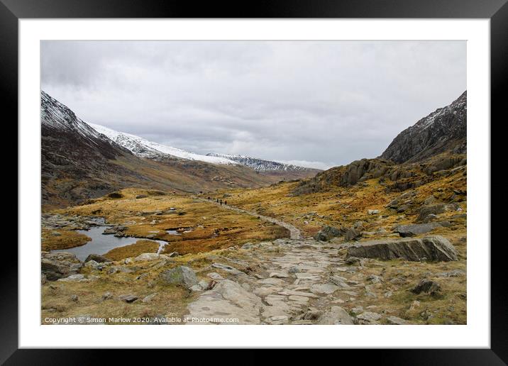 Ogwen valley in Snowdonia National Park, North Wales Framed Mounted Print by Simon Marlow