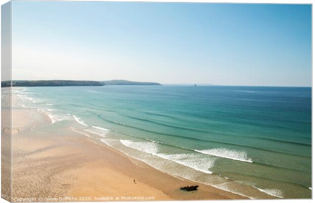 Perran Sands Cornwall Canvas Print by Diane Griffiths