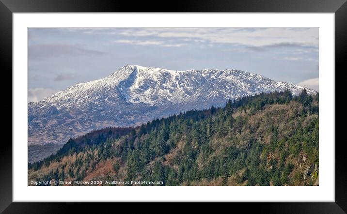 A contrasting view of Snowdonia National Park Framed Mounted Print by Simon Marlow