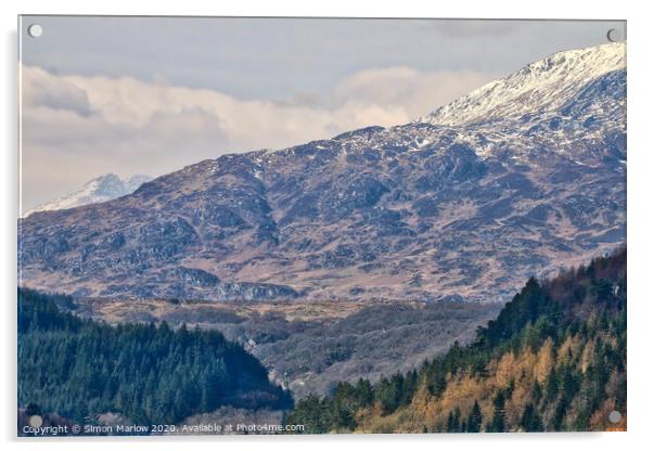 Majestic Snowdonia Mountains Acrylic by Simon Marlow