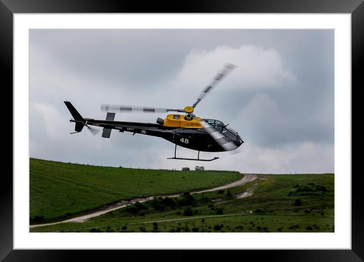 Army Air Corps Squirrel Helicopter Framed Mounted Print by Oxon Images