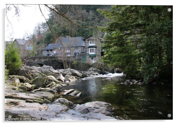 Betws-y-Coed Snowdonia Acrylic by Simon Marlow